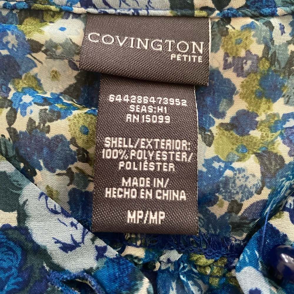 NWT Covington Button Up Pleated Chiffon Blouse - Picture 2 of 4